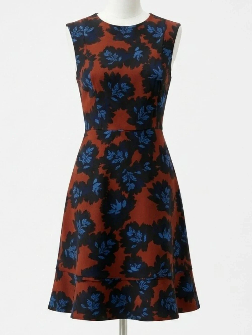 J.Crew Firework Floral Sleeveless Dress Size 4 Red Black Blue Modern Cocktail